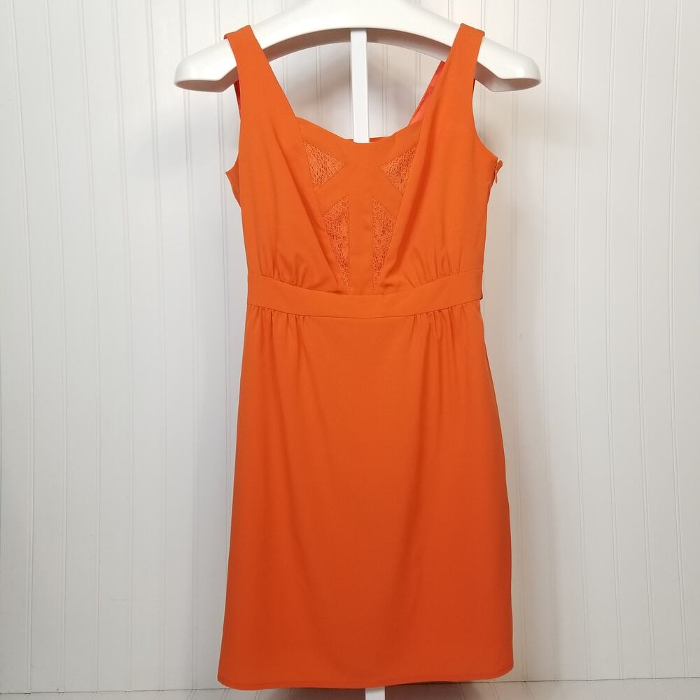Gianni Bini Sheath Tie‎ Waist Dress Orange SM